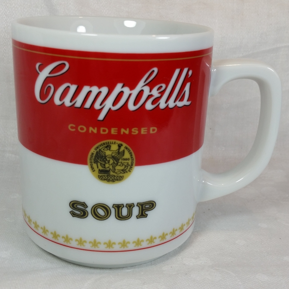 Corning "Campbell's Condensed Soup" Mug 9 oz Cup Porcelain 1981 Red & White